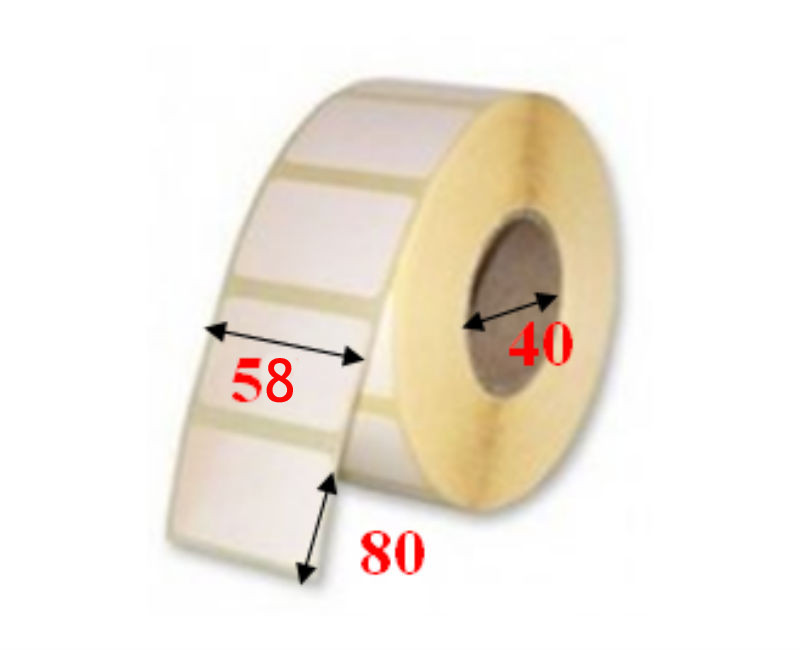 Photo d'un rouleau d'étiquettes avec dimensions