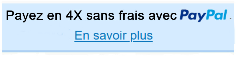 Bannière Paypal payez en 4 fois sans frais