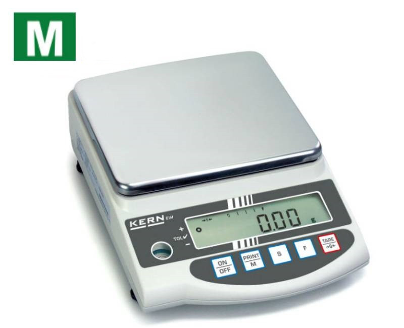 Photo d'une balance de précision EW/EG-N de la marque KERN avec plateau en inox