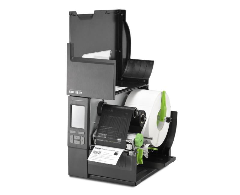 Photo d'une imprimante étiqueteuse DINI ARGEO SMTPLUS ouverte