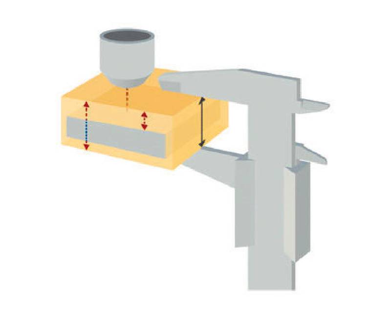 Schéma du fonctionnement de la mesure d'un lingo d'or
